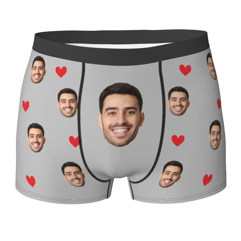 Men Gift Custom Face Boxers Valentine's Day Gift Personalized Photo Underwear Design Birthday Boxer Briefs for Boyfriend Husband