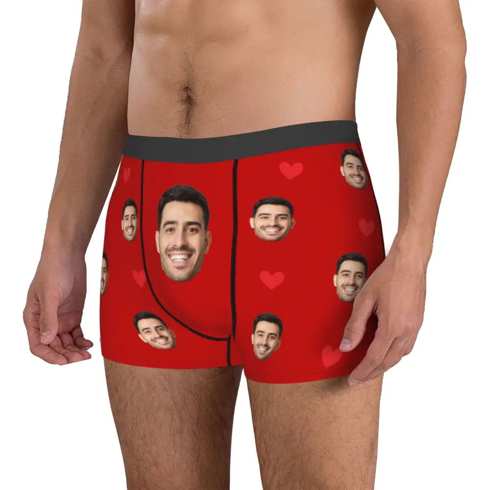 Men Gift Custom Face Boxers Valentine's Day Gift Personalized Photo Underwear Design Birthday Boxer Briefs for Boyfriend Husband