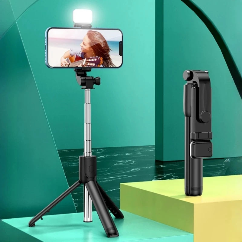 FGCLSY Monopod Remote Shutter Fill Light for iPhone Samsung Xiaomi Phone Holder Mini Tripod Wireless Bluetooth Selfie Stick