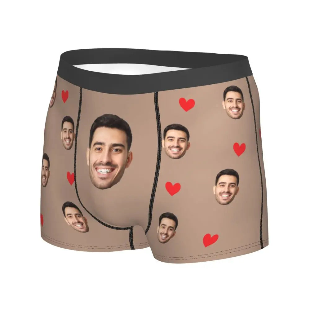 Men Gift Custom Face Boxers Valentine's Day Gift Personalized Photo Underwear Design Birthday Boxer Briefs for Boyfriend Husband