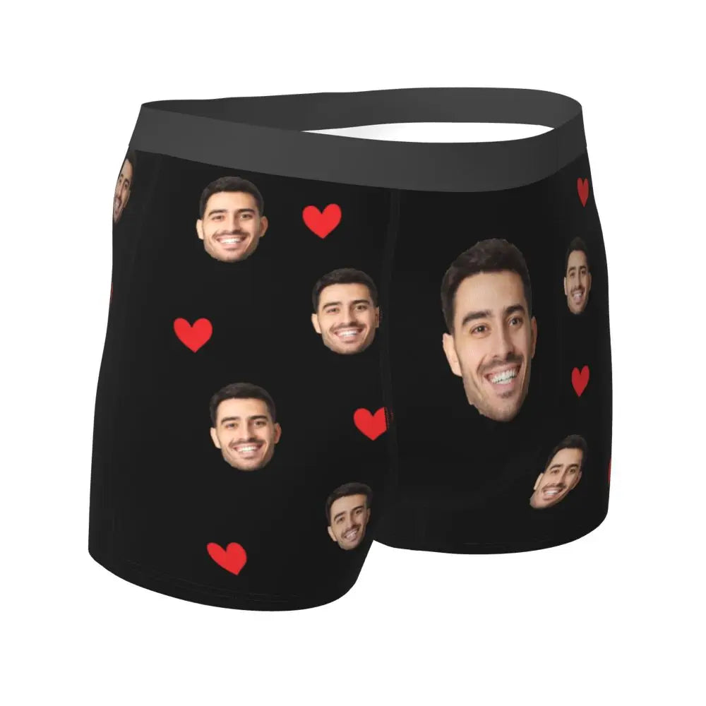 Men Gift Custom Face Boxers Valentine's Day Gift Personalized Photo Underwear Design Birthday Boxer Briefs for Boyfriend Husband