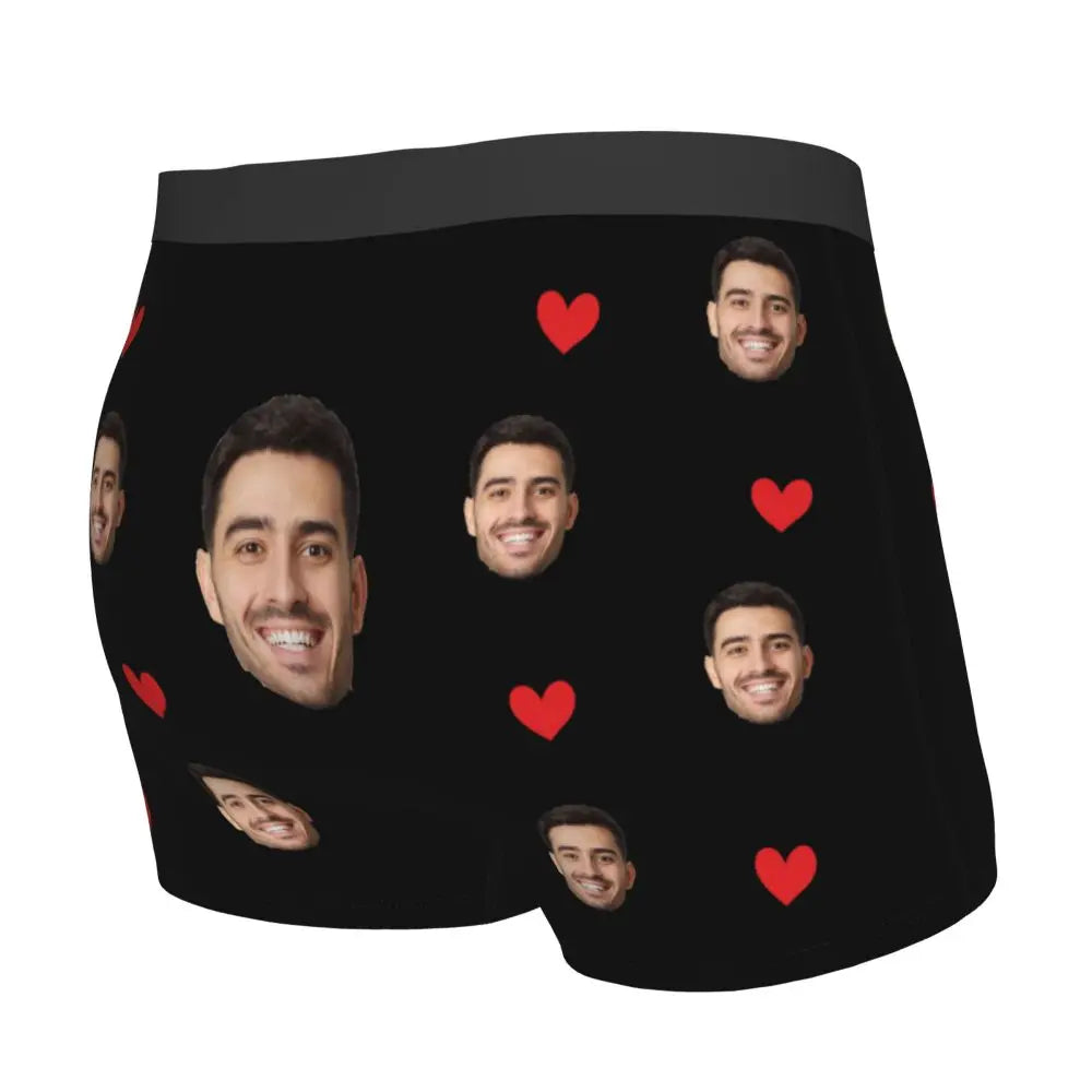 Men Gift Custom Face Boxers Valentine's Day Gift Personalized Photo Underwear Design Birthday Boxer Briefs for Boyfriend Husband