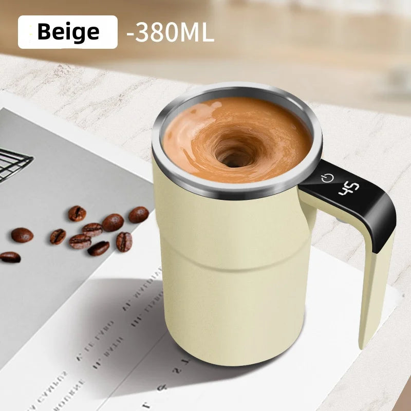 380ML Mini Electric Coffee Self Mixing Mug IP67 Waterproof Food Safe Coffee Mug USB Rechargeable Automatic Magnetic Cup For Tea