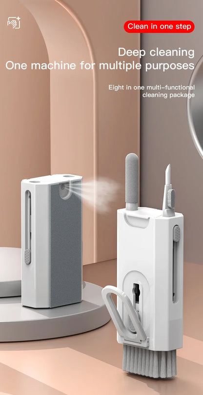 8 in 1 Cleaning Kit Computer Keyboard Cleaner Brush Earphones Cleaning Pen For Headset iPad Phones Cleaning Tools Keycap Puller - AR Perk Inc