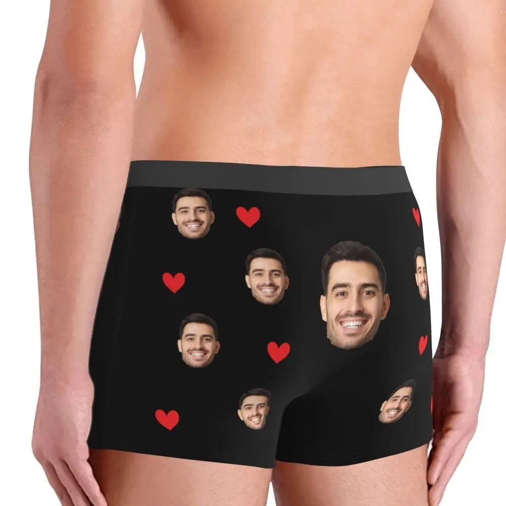 Men Gift Custom Face Boxers Valentine's Day Gift Personalized Photo Underwear Design Birthday Boxer Briefs for Boyfriend Husband