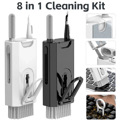 8 in 1 Cleaning Kit Computer Keyboard Cleaner Brush Earphones Cleaning Pen For Headset iPad Phones Cleaning Tools Keycap Puller - AR Perk Inc