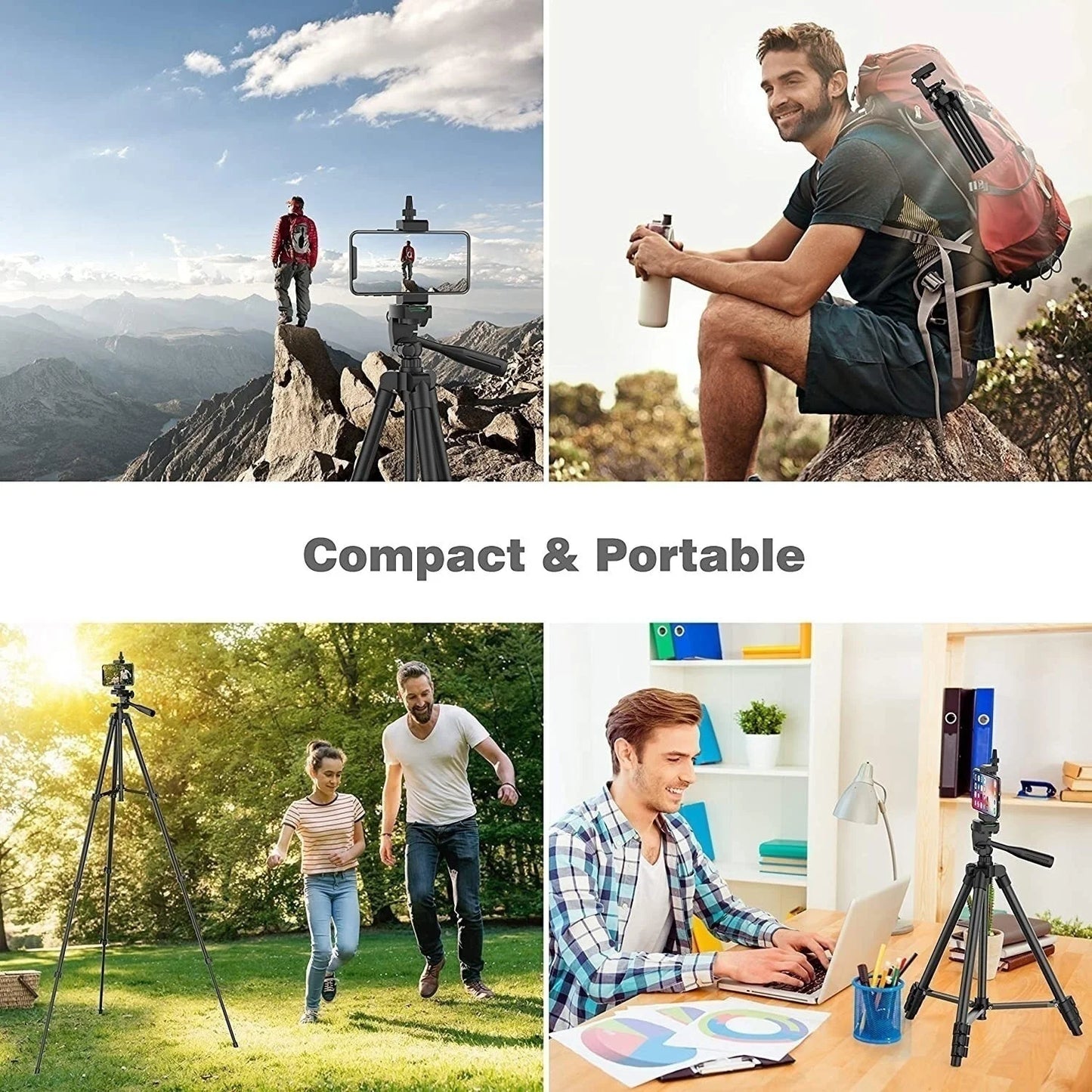 Tripod For Phone Camera Tripod Stand with Bluetooth Remote Phone Holder Lightweight Universal Photography For Xiaomi Huawei DSLR - AR Perk Inc