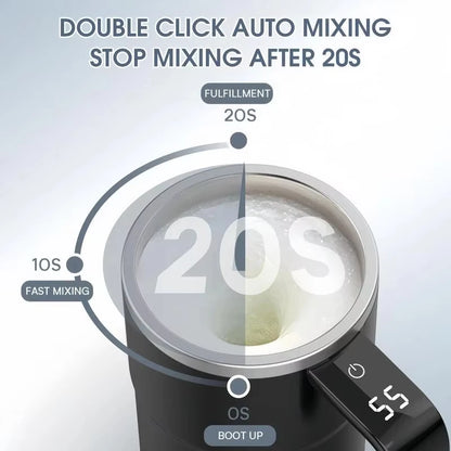 380ML Mini Electric Coffee Self Mixing Mug IP67 Waterproof Food Safe Coffee Mug USB Rechargeable Automatic Magnetic Cup For Tea - AR Perk Inc