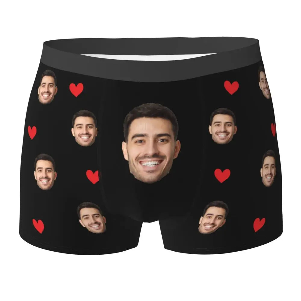 Men Gift Custom Face Boxers Valentine's Day Gift Personalized Photo Underwear Design Birthday Boxer Briefs for Boyfriend Husband