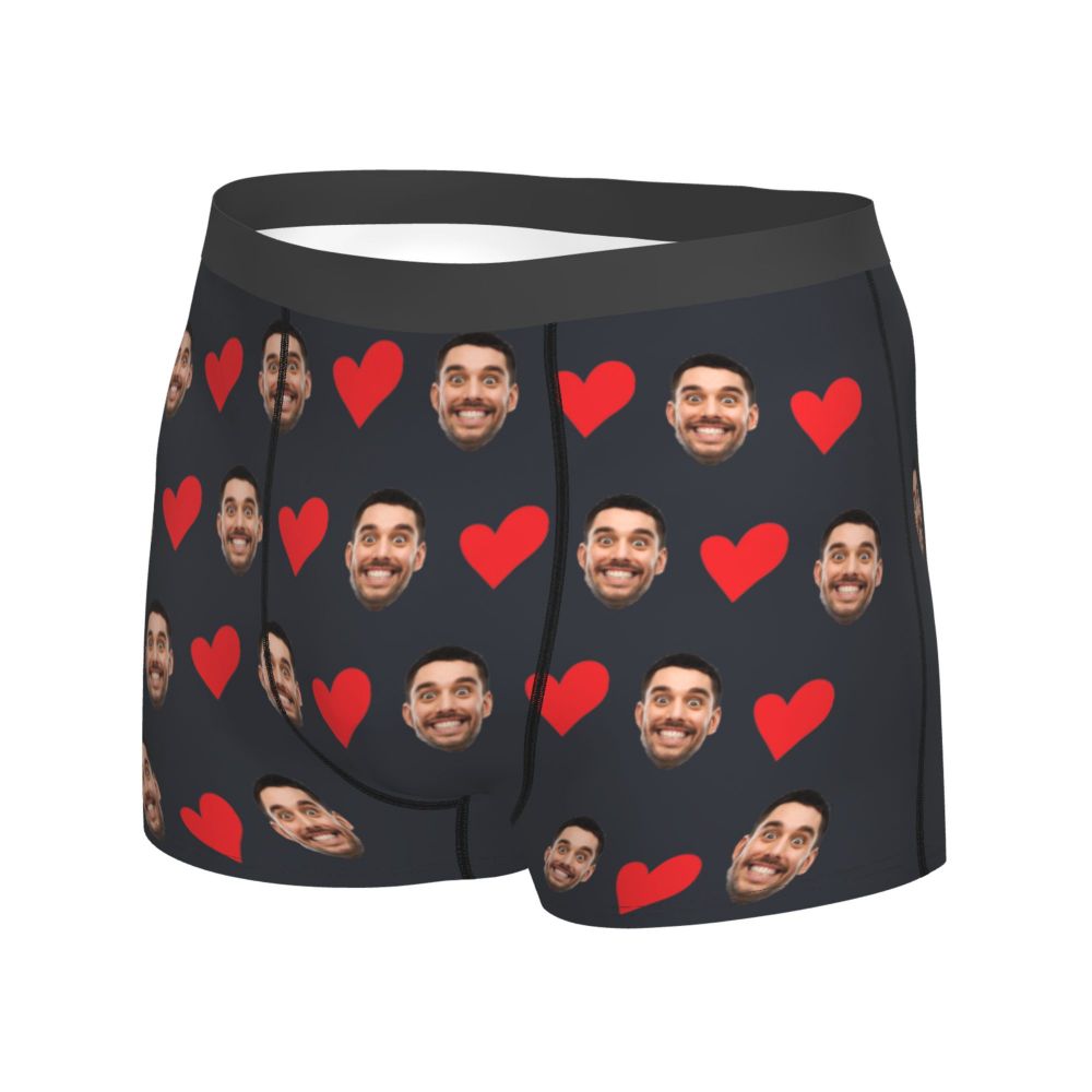 Men Gift Custom Face Boxers Valentine's Day Gift Personalized Photo Underwear Design Birthday Boxer Briefs for Boyfriend Husband