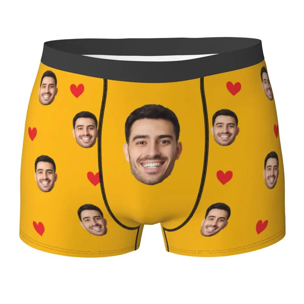 Men Gift Custom Face Boxers Valentine's Day Gift Personalized Photo Underwear Design Birthday Boxer Briefs for Boyfriend Husband