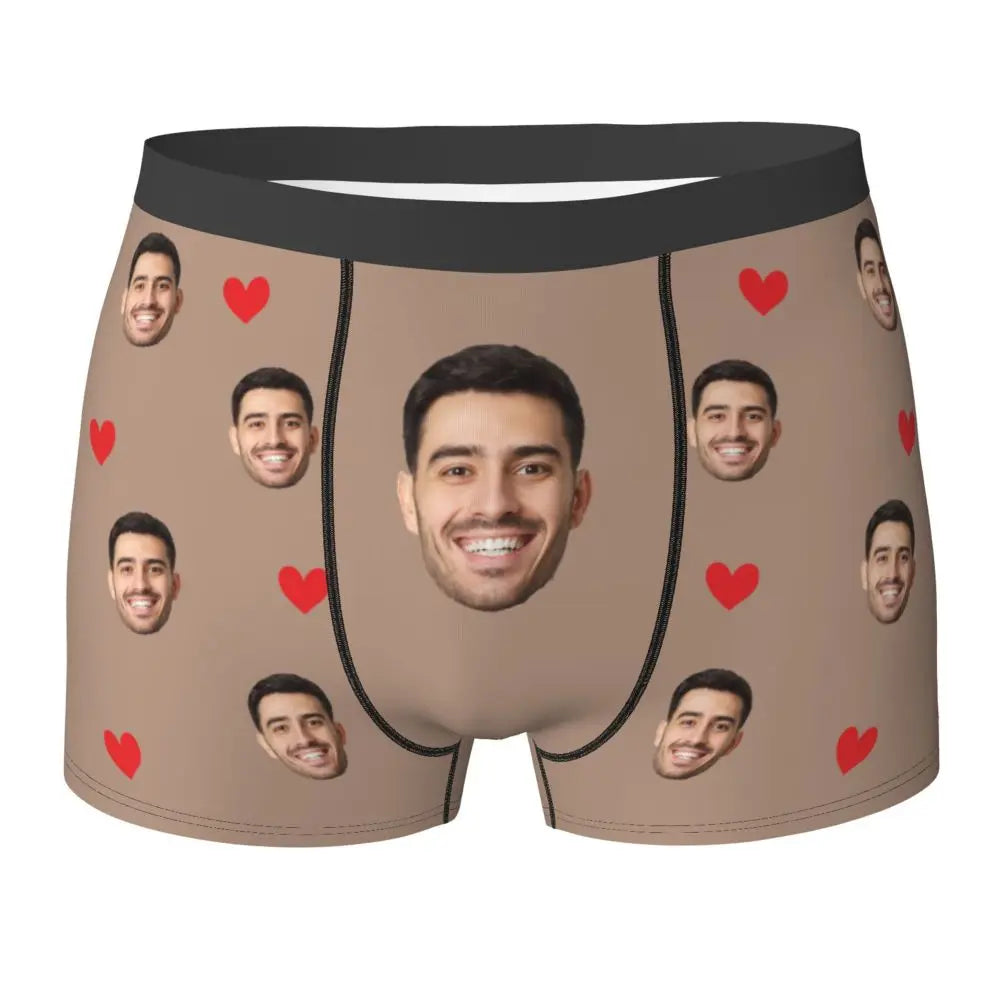 Men Gift Custom Face Boxers Valentine's Day Gift Personalized Photo Underwear Design Birthday Boxer Briefs for Boyfriend Husband