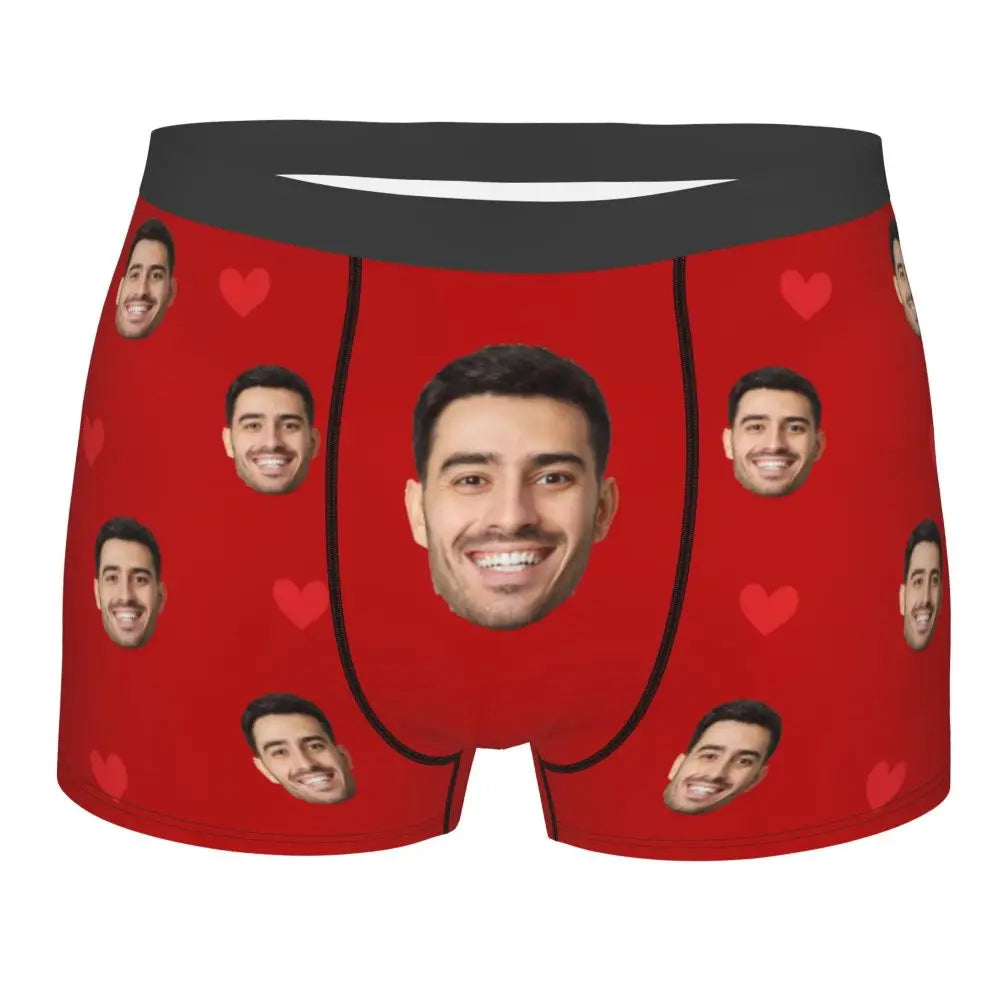 Men Gift Custom Face Boxers Valentine's Day Gift Personalized Photo Underwear Design Birthday Boxer Briefs for Boyfriend Husband