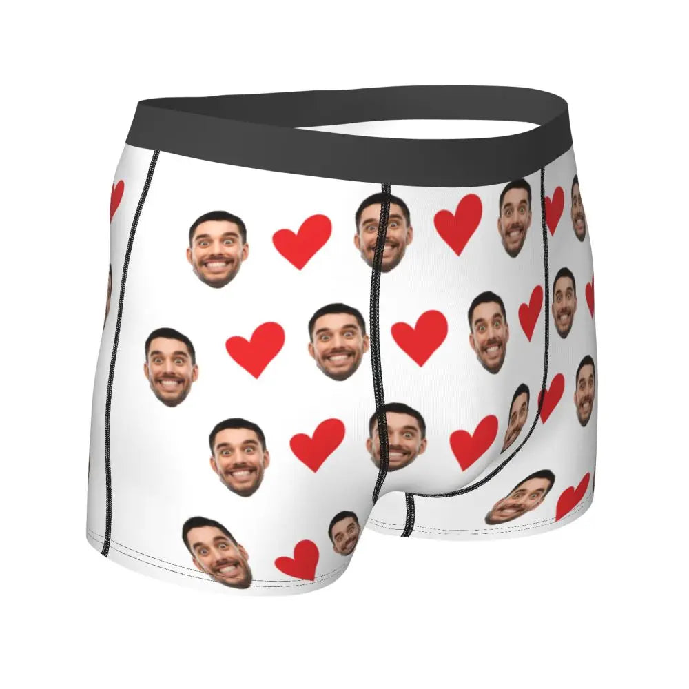 Men Gift Custom Face Boxers Valentine's Day Gift Personalized Photo Underwear Design Birthday Boxer Briefs for Boyfriend Husband