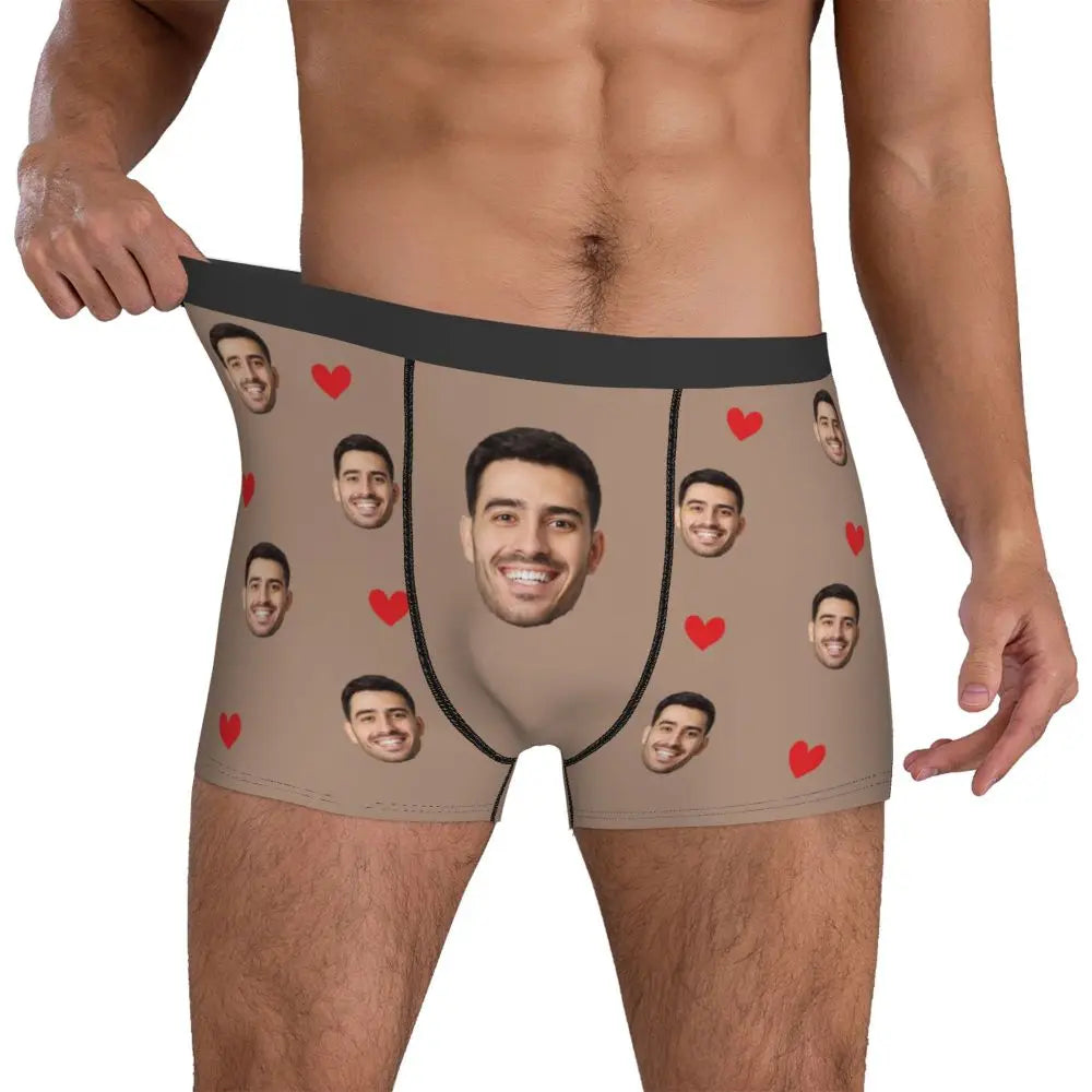 Men Gift Custom Face Boxers Valentine's Day Gift Personalized Photo Underwear Design Birthday Boxer Briefs for Boyfriend Husband