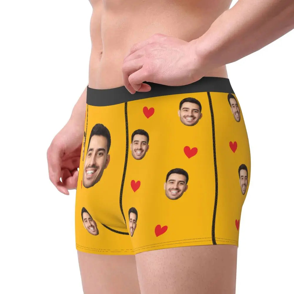 Men Gift Custom Face Boxers Valentine's Day Gift Personalized Photo Underwear Design Birthday Boxer Briefs for Boyfriend Husband