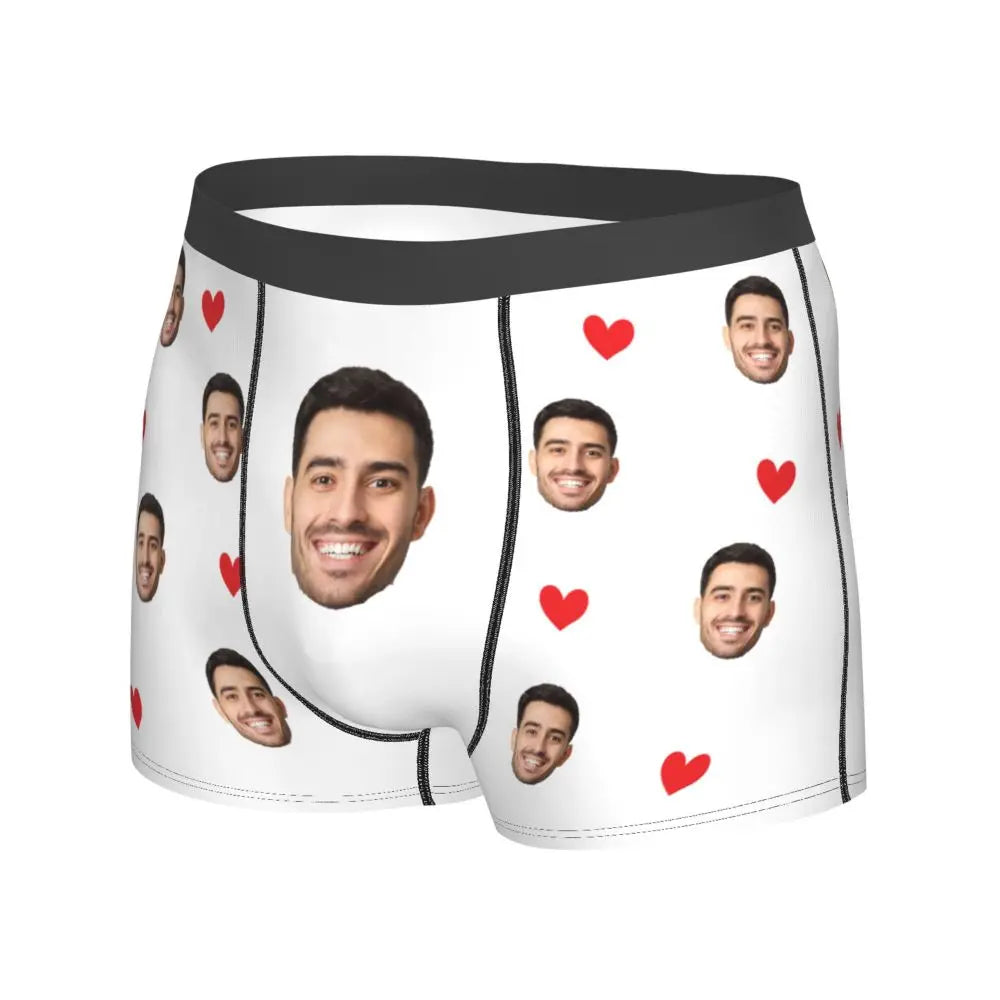 Men Gift Custom Face Boxers Valentine's Day Gift Personalized Photo Underwear Design Birthday Boxer Briefs for Boyfriend Husband