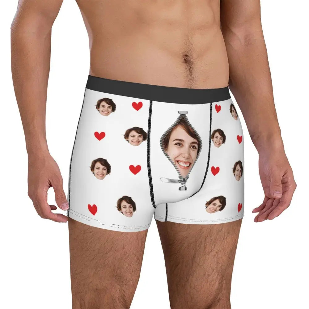 Men Gift Custom Face Boxers Valentine's Day Gift Personalized Photo Underwear Design Birthday Boxer Briefs for Boyfriend Husband