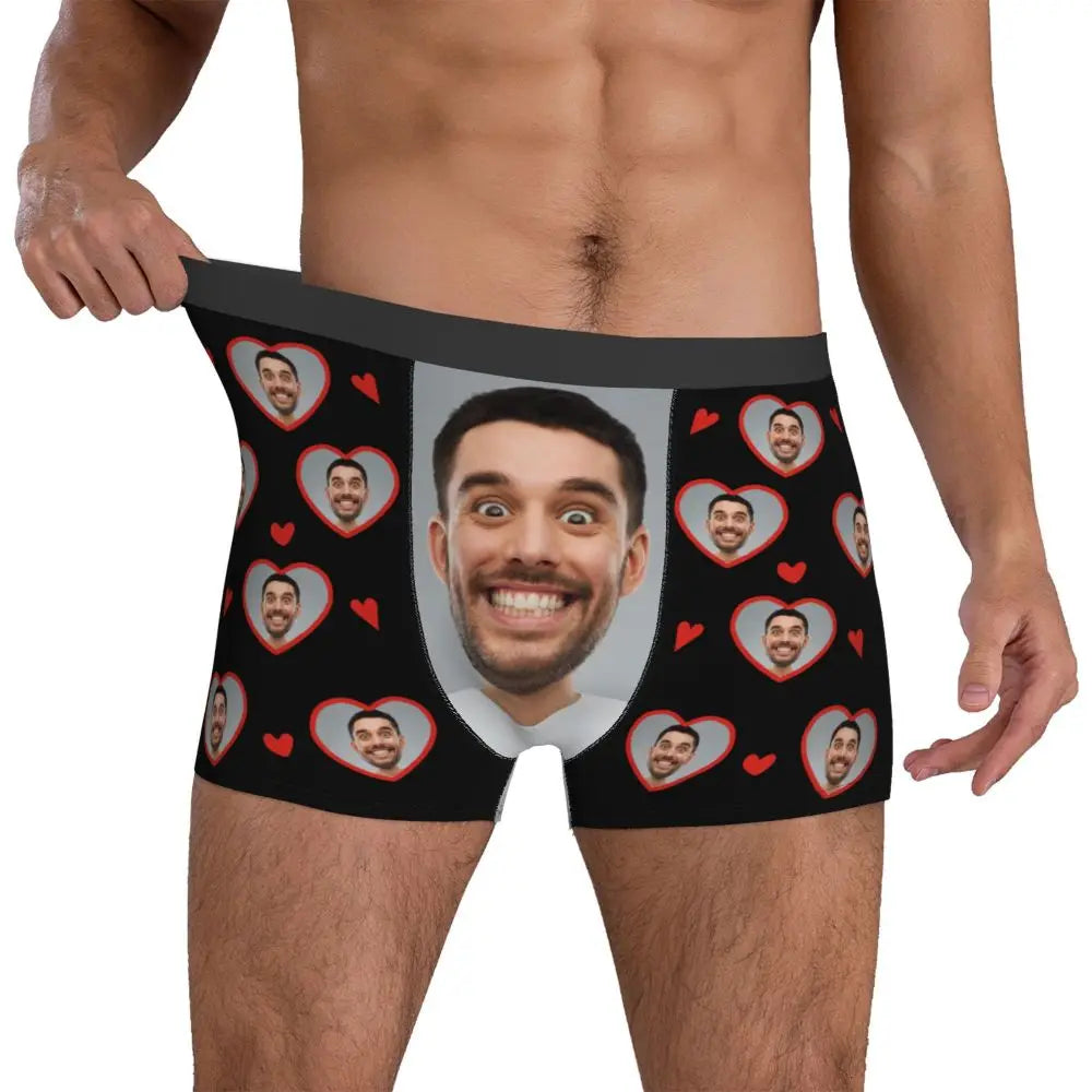 Men Gift Custom Face Boxers Valentine's Day Gift Personalized Photo Underwear Design Birthday Boxer Briefs for Boyfriend Husband