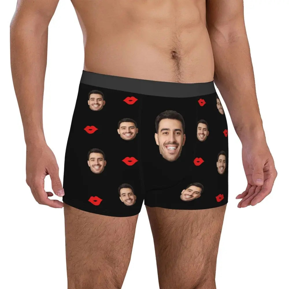 Men Gift Custom Face Boxers Valentine's Day Gift Personalized Photo Underwear Design Birthday Boxer Briefs for Boyfriend Husband