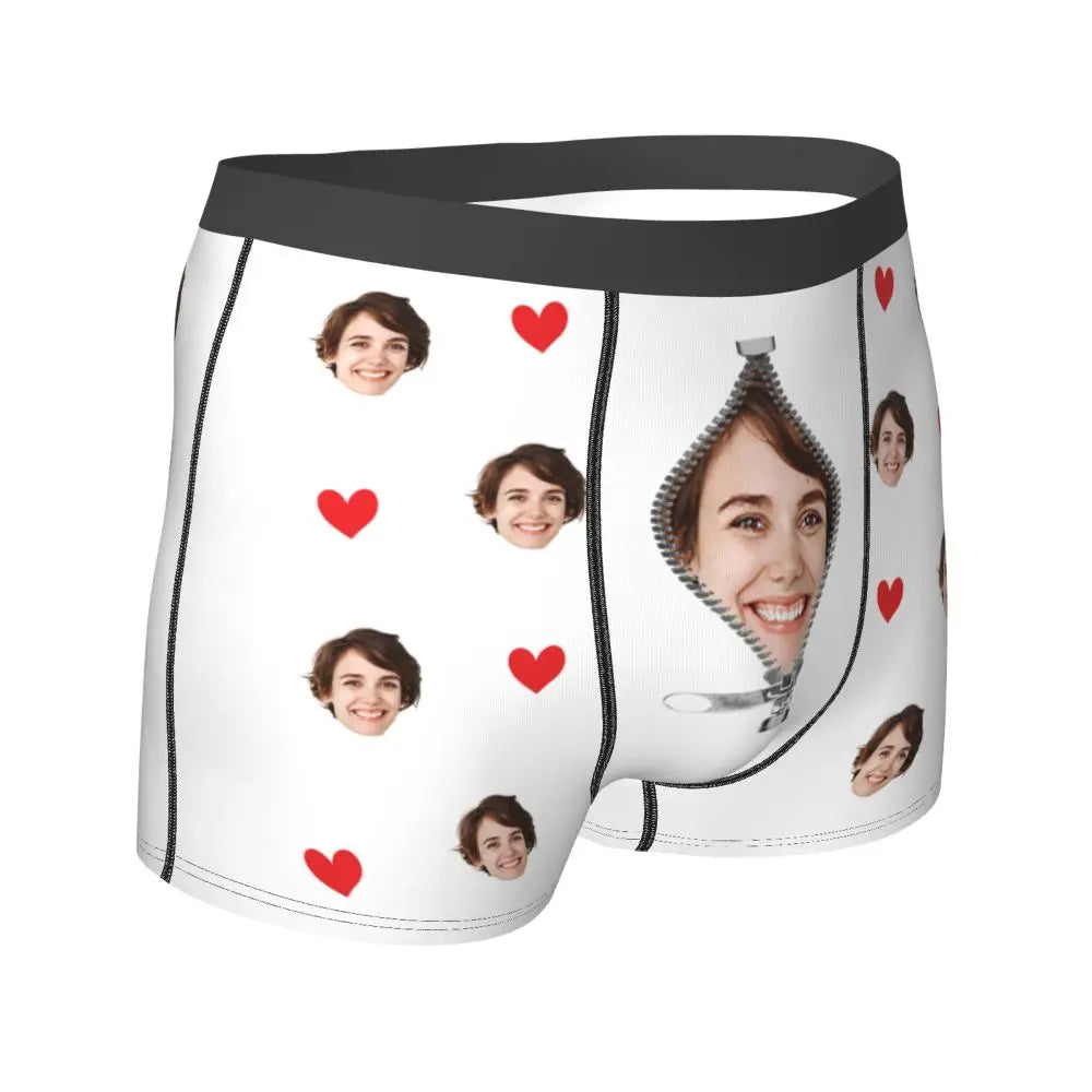 Men Gift Custom Face Boxers Valentine's Day Gift Personalized Photo Underwear Design Birthday Boxer Briefs for Boyfriend Husband