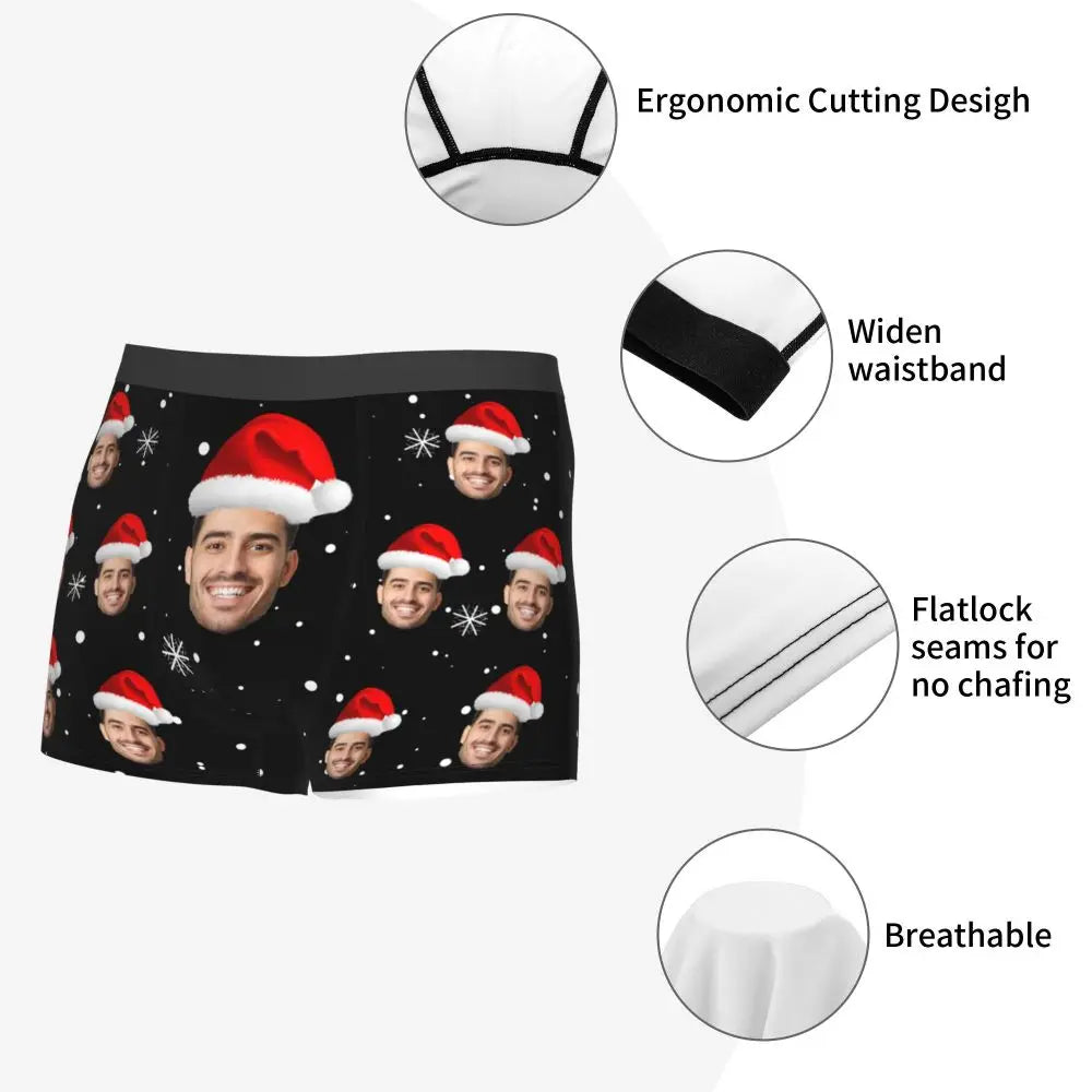 Men Gift Custom Face Boxers Valentine's Day Gift Personalized Photo Underwear Design Birthday Boxer Briefs for Boyfriend Husband