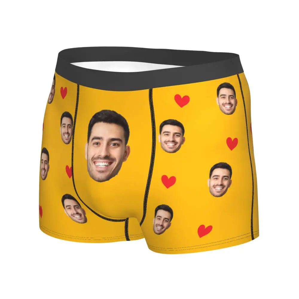 Men Gift Custom Face Boxers Valentine's Day Gift Personalized Photo Underwear Design Birthday Boxer Briefs for Boyfriend Husband