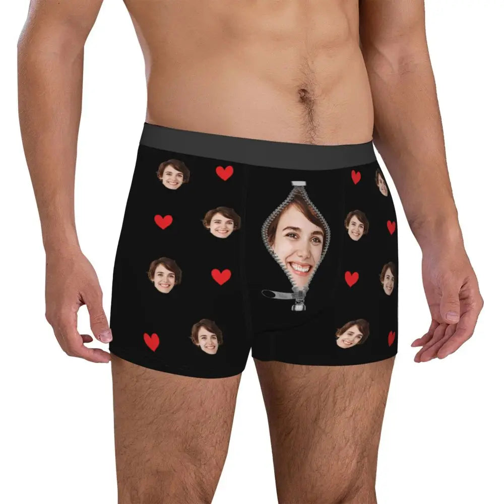 Men Gift Custom Face Boxers Valentine's Day Gift Personalized Photo Underwear Design Birthday Boxer Briefs for Boyfriend Husband