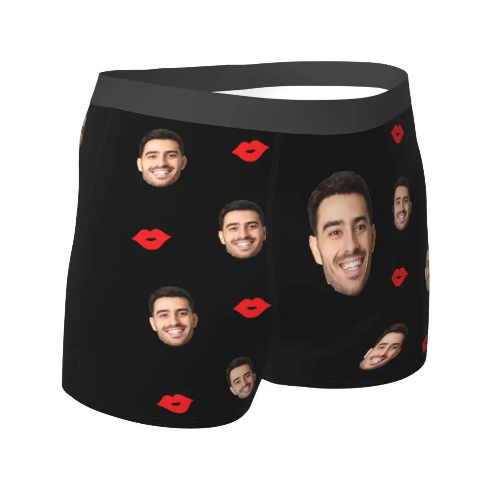 Men Gift Custom Face Boxers Valentine's Day Gift Personalized Photo Underwear Design Birthday Boxer Briefs for Boyfriend Husband