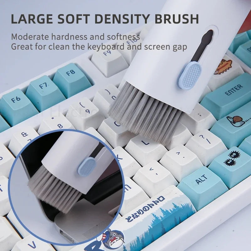 7-in-1 Computer Keyboard Cleaner Brush Kit Earphone Cleaning Pen For Headset iPad Phone Cleaning Tools Cleaner Keycap Puller Kit