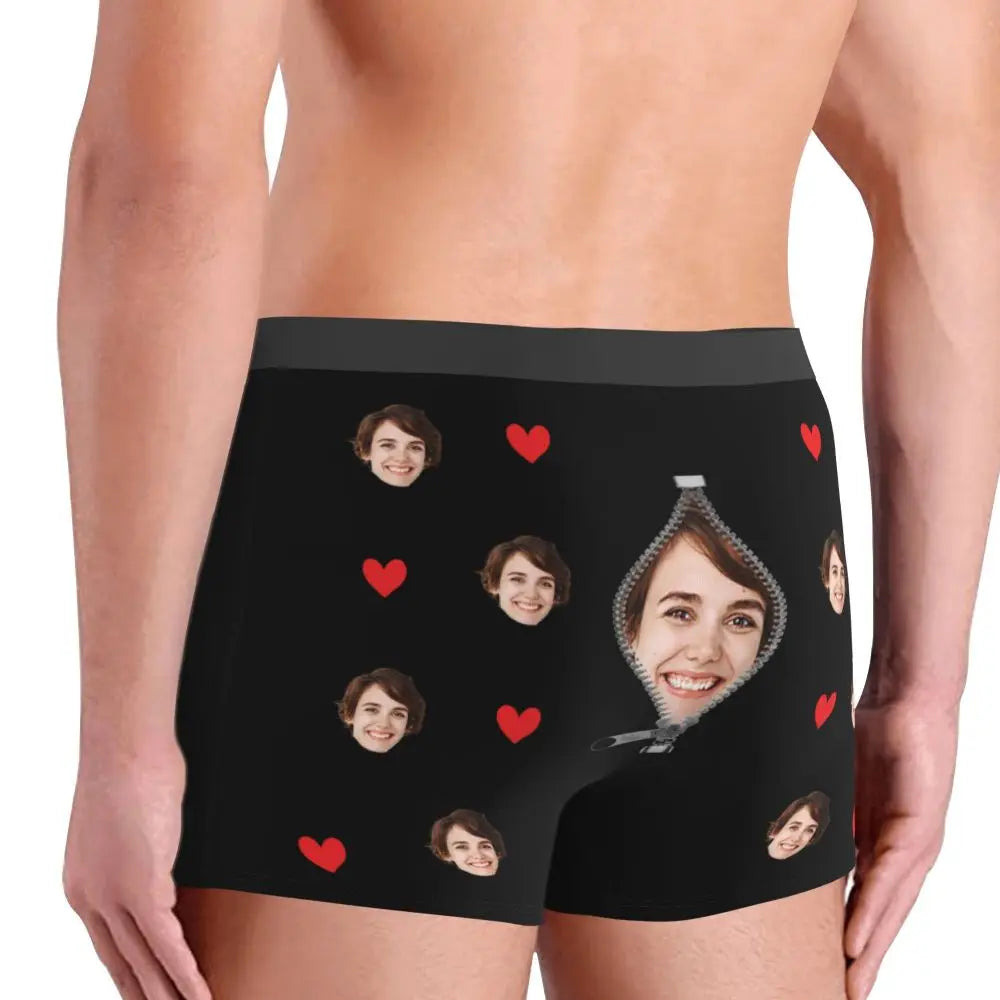 Men Gift Custom Face Boxers Valentine's Day Gift Personalized Photo Underwear Design Birthday Boxer Briefs for Boyfriend Husband