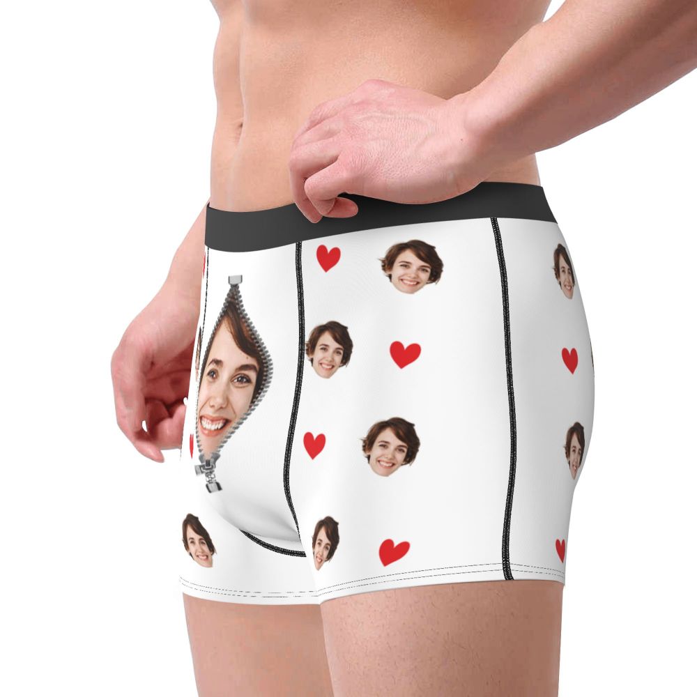 Men Gift Custom Face Boxers Valentine's Day Gift Personalized Photo Underwear Design Birthday Boxer Briefs for Boyfriend Husband