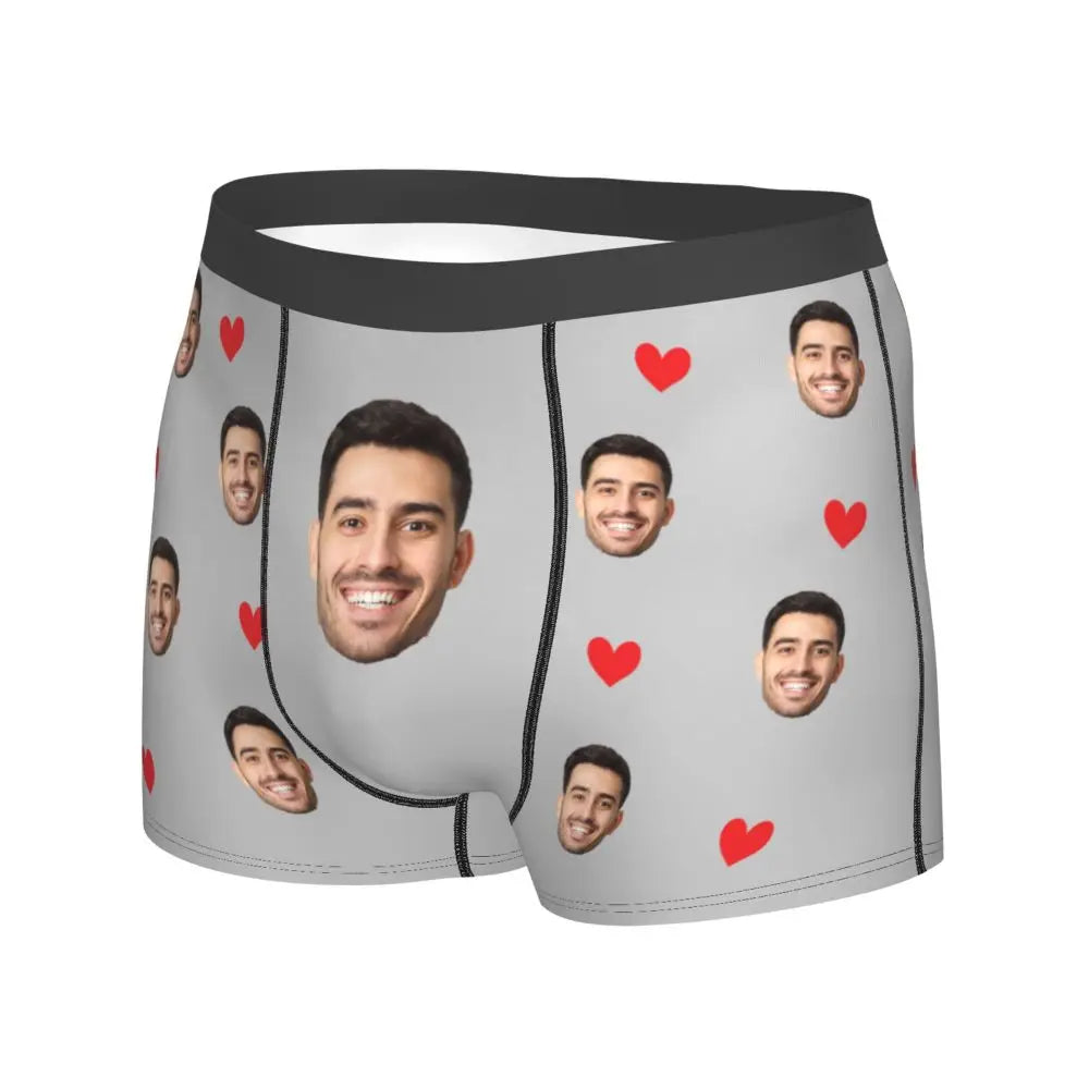 Men Gift Custom Face Boxers Valentine's Day Gift Personalized Photo Underwear Design Birthday Boxer Briefs for Boyfriend Husband