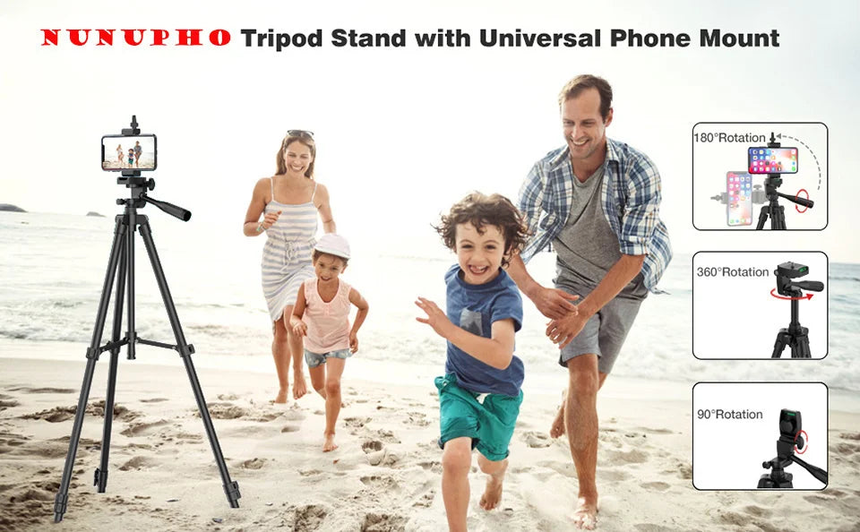 Tripod For Phone Camera Tripod Stand with Bluetooth Remote Phone Holder Lightweight Universal Photography For Xiaomi Huawei DSLR - AR Perk Inc