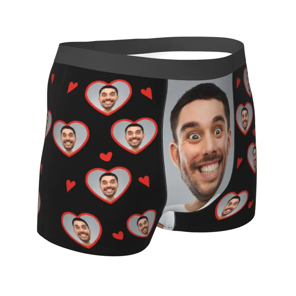 Men Gift Custom Face Boxers Valentine's Day Gift Personalized Photo Underwear Design Birthday Boxer Briefs for Boyfriend Husband