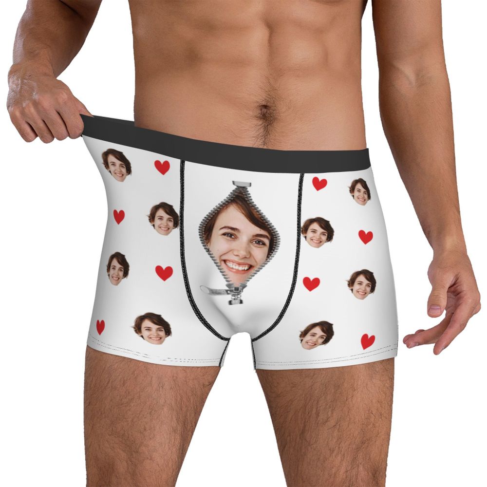 Men Gift Custom Face Boxers Valentine's Day Gift Personalized Photo Underwear Design Birthday Boxer Briefs for Boyfriend Husband