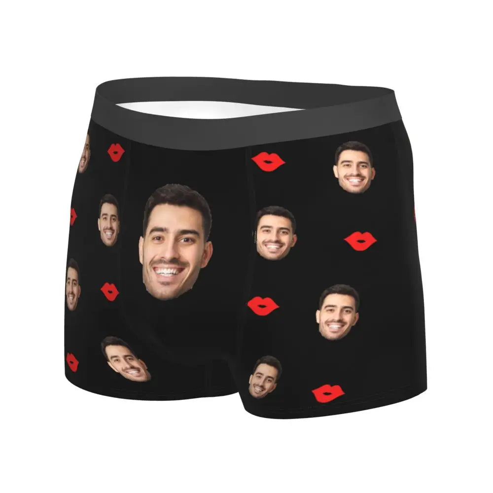 Men Gift Custom Face Boxers Valentine's Day Gift Personalized Photo Underwear Design Birthday Boxer Briefs for Boyfriend Husband