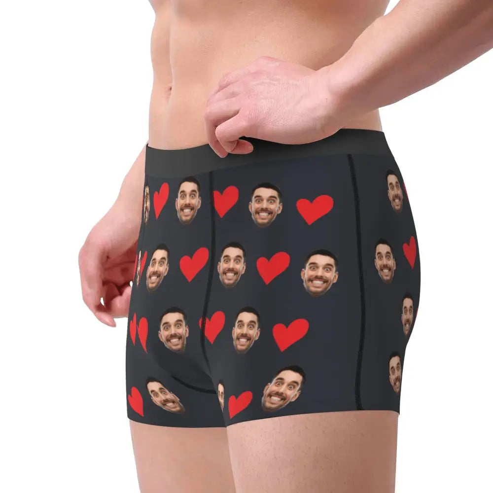 Men Gift Custom Face Boxers Valentine's Day Gift Personalized Photo Underwear Design Birthday Boxer Briefs for Boyfriend Husband