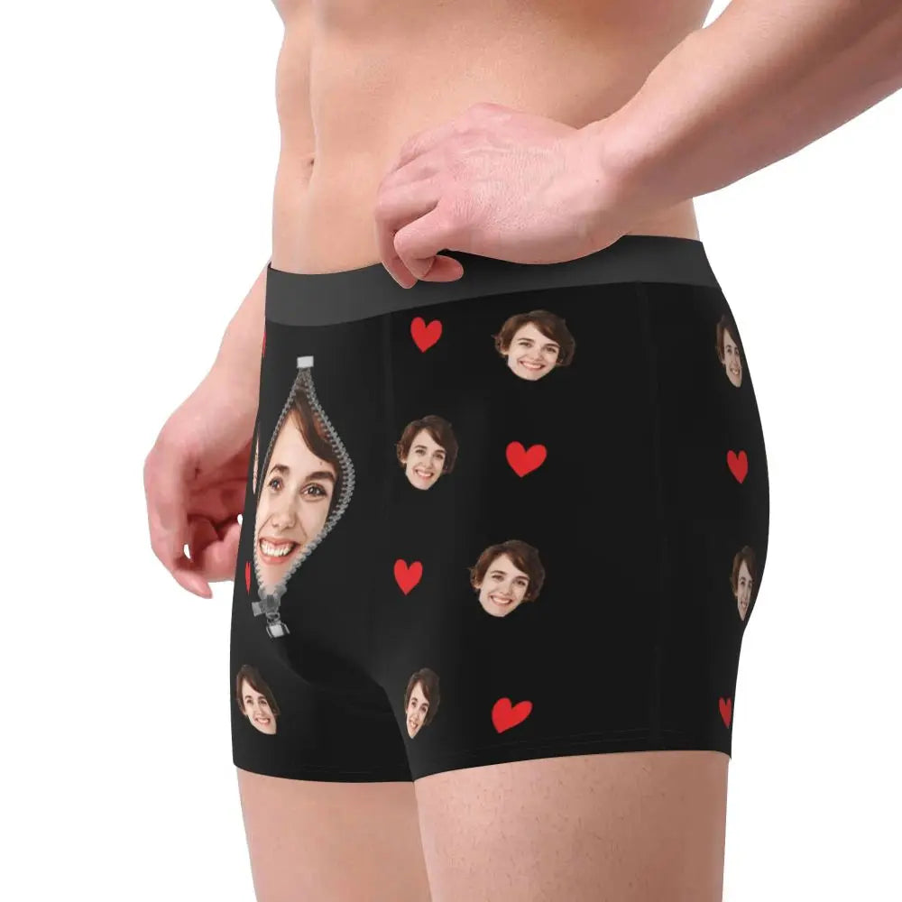 Men Gift Custom Face Boxers Valentine's Day Gift Personalized Photo Underwear Design Birthday Boxer Briefs for Boyfriend Husband