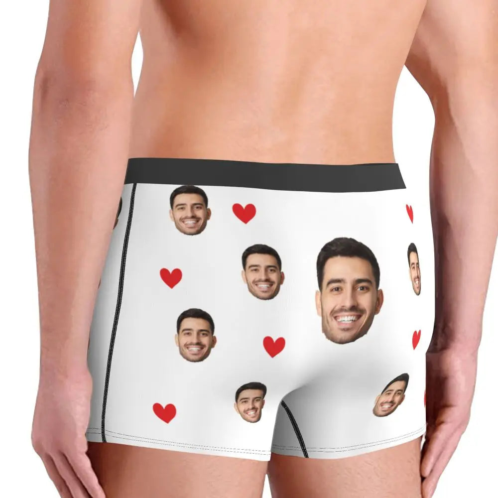 Men Gift Custom Face Boxers Valentine's Day Gift Personalized Photo Underwear Design Birthday Boxer Briefs for Boyfriend Husband