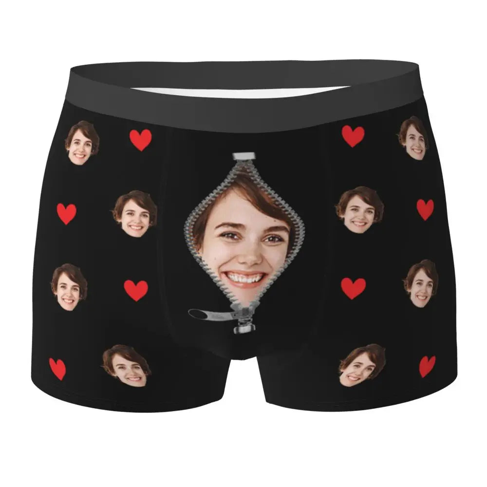 Men Gift Custom Face Boxers Valentine's Day Gift Personalized Photo Underwear Design Birthday Boxer Briefs for Boyfriend Husband