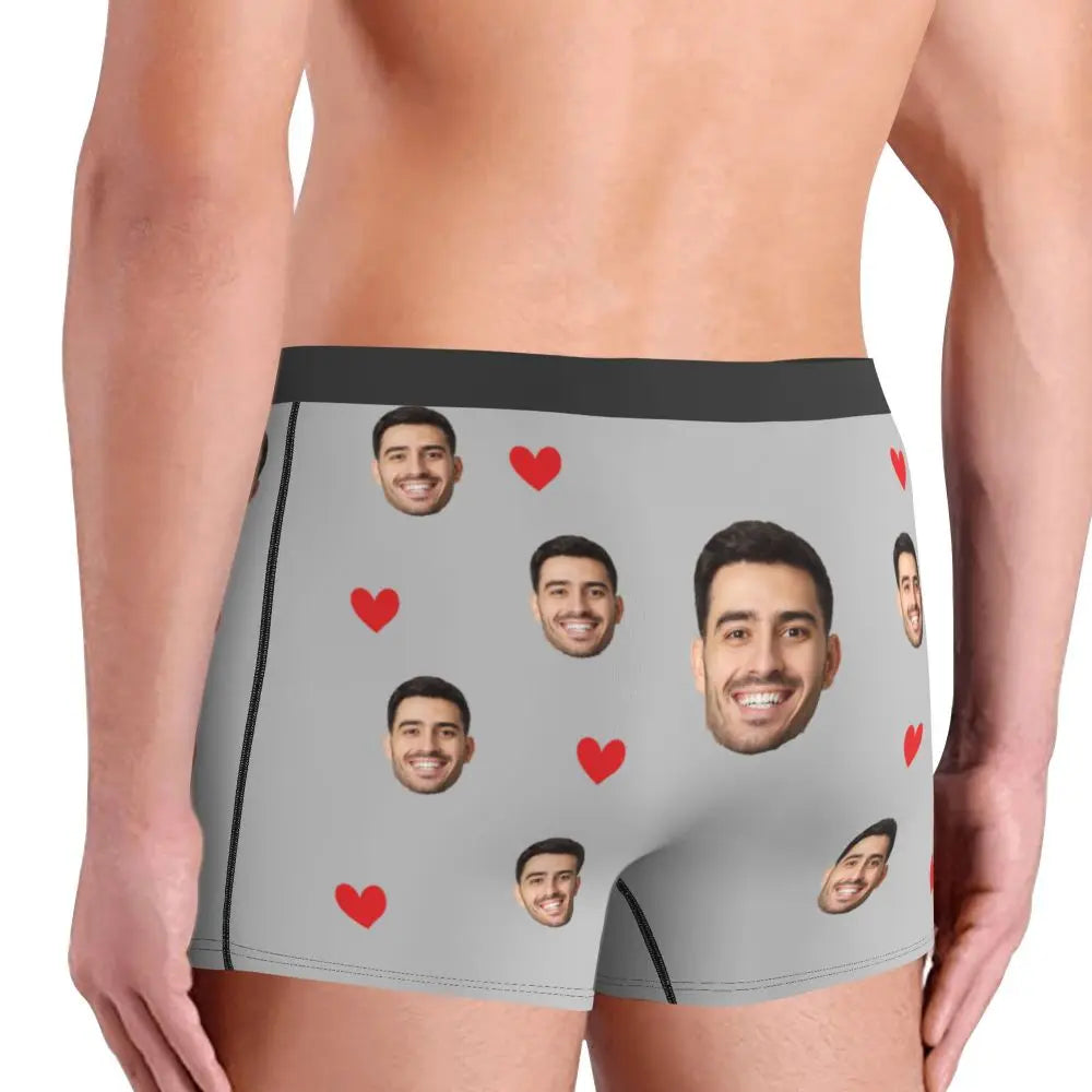 Men Gift Custom Face Boxers Valentine's Day Gift Personalized Photo Underwear Design Birthday Boxer Briefs for Boyfriend Husband