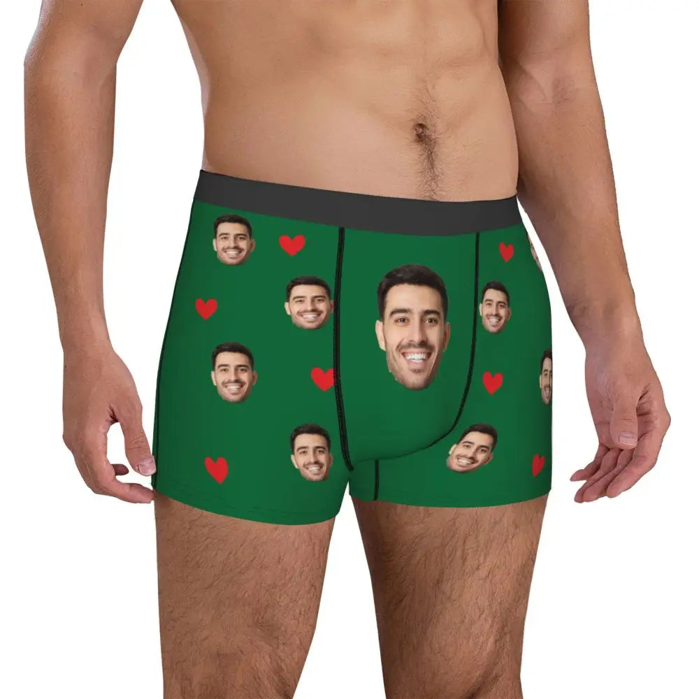 Men Gift Custom Face Boxers Valentine's Day Gift Personalized Photo Underwear Design Birthday Boxer Briefs for Boyfriend Husband