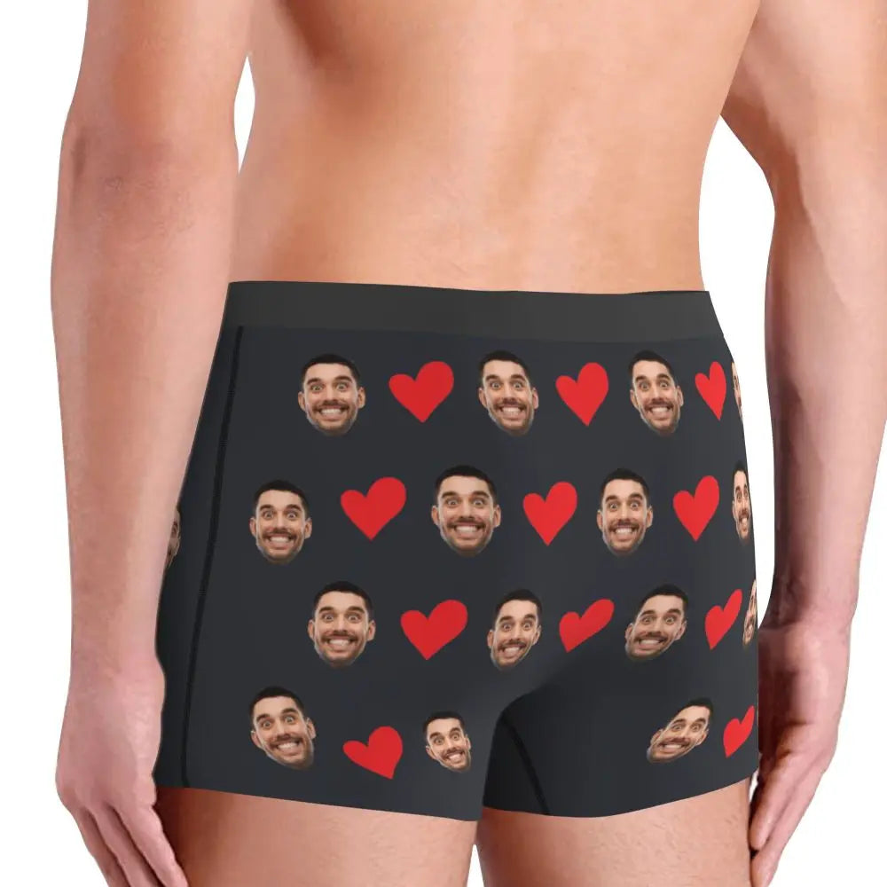 Men Gift Custom Face Boxers Valentine's Day Gift Personalized Photo Underwear Design Birthday Boxer Briefs for Boyfriend Husband