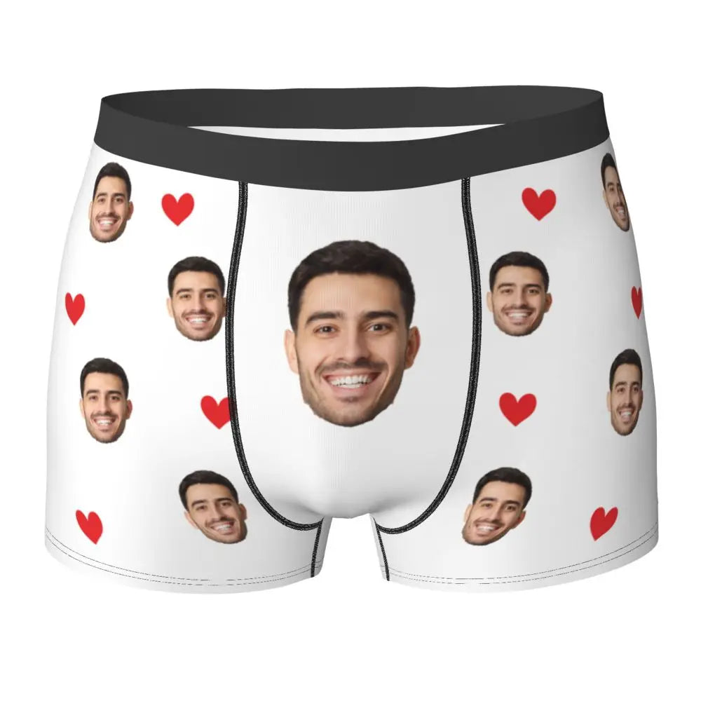 Men Gift Custom Face Boxers Valentine's Day Gift Personalized Photo Underwear Design Birthday Boxer Briefs for Boyfriend Husband