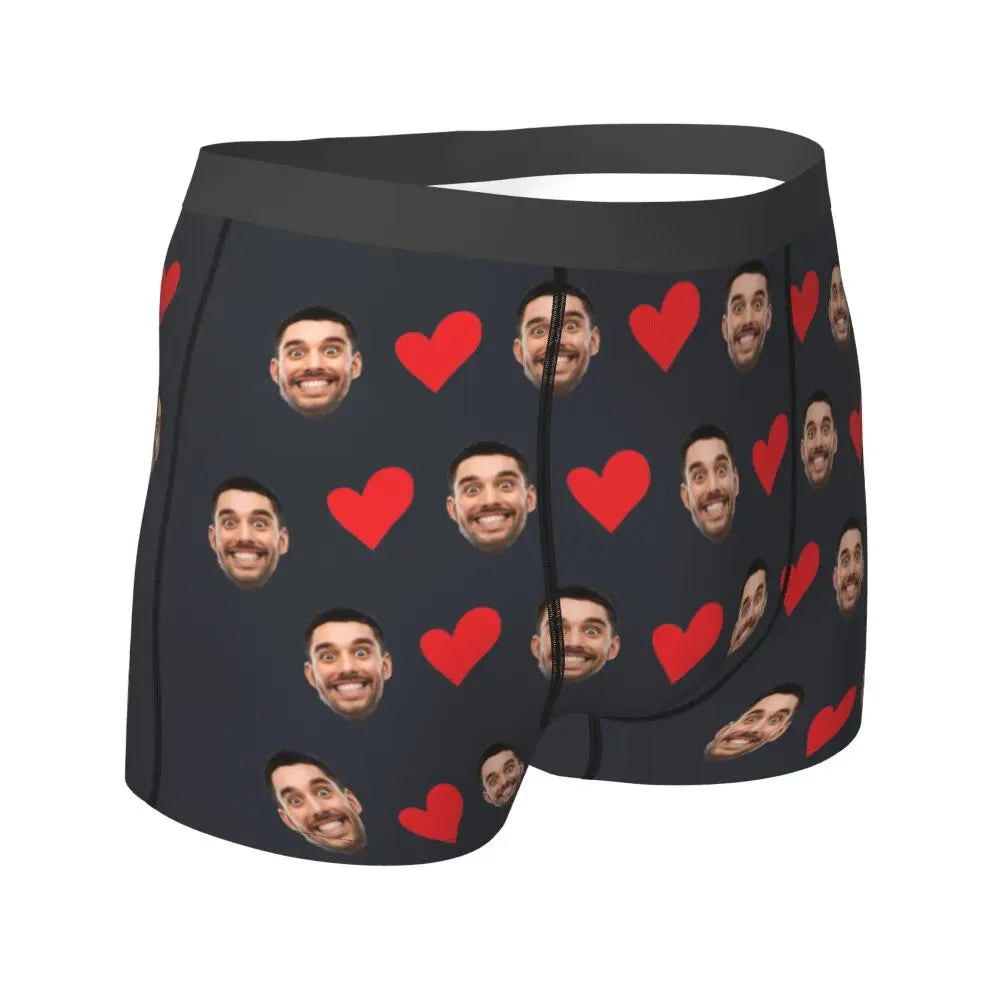 Men Gift Custom Face Boxers Valentine's Day Gift Personalized Photo Underwear Design Birthday Boxer Briefs for Boyfriend Husband