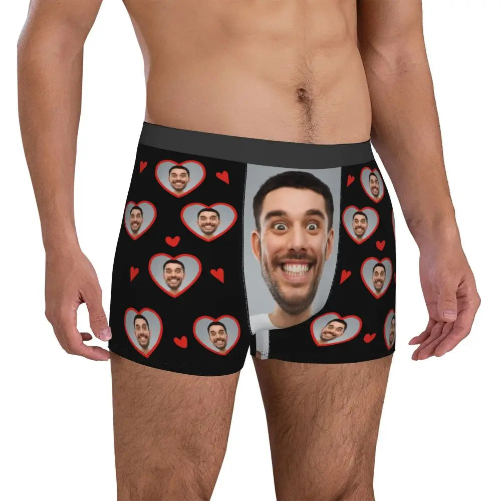 Men Gift Custom Face Boxers Valentine's Day Gift Personalized Photo Underwear Design Birthday Boxer Briefs for Boyfriend Husband