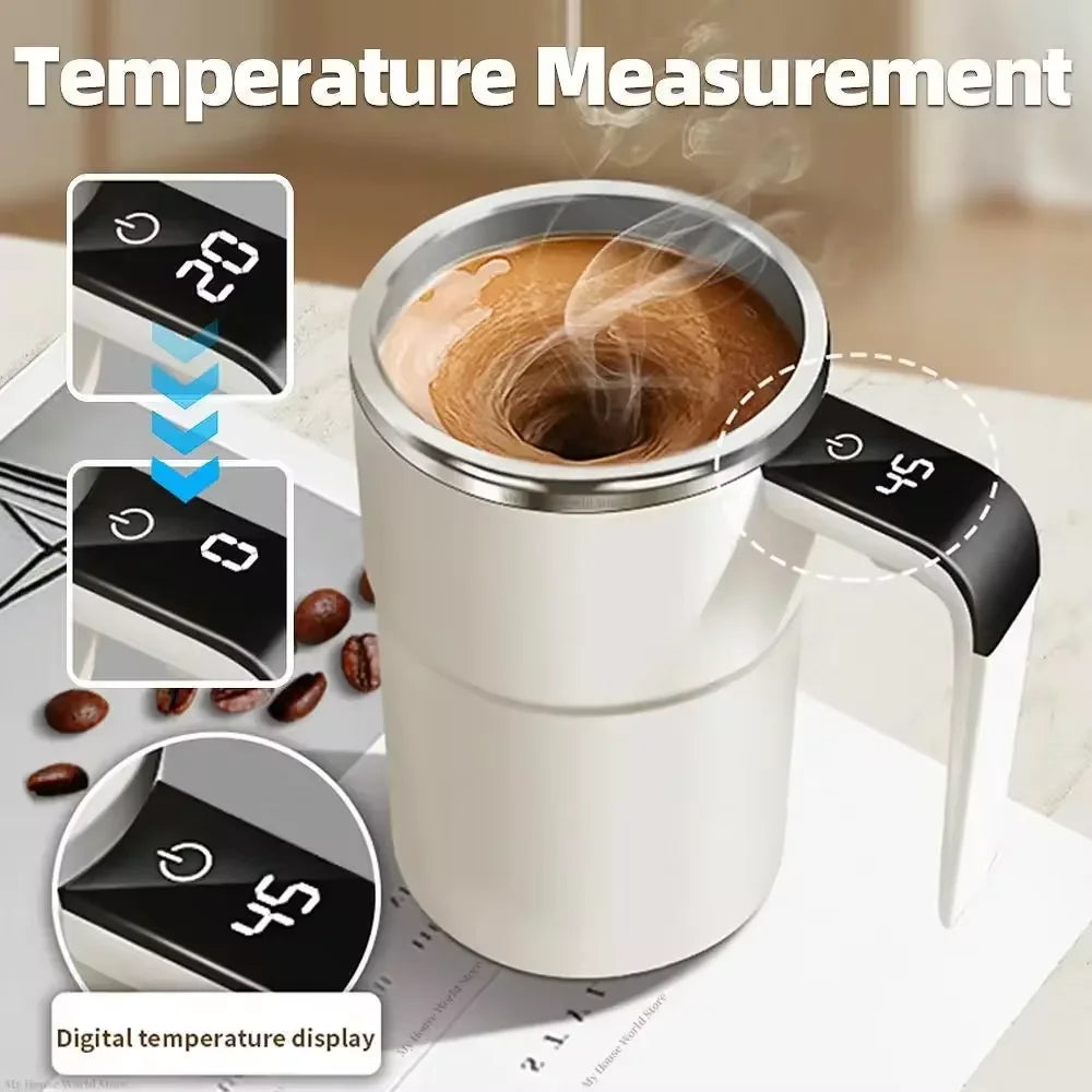 Automatic Self Stirring Magnetic Mug Coffee Self Mixing Mug USB Rechargeable Smart Thermal Cups with LCD Screen Food Safe Mug