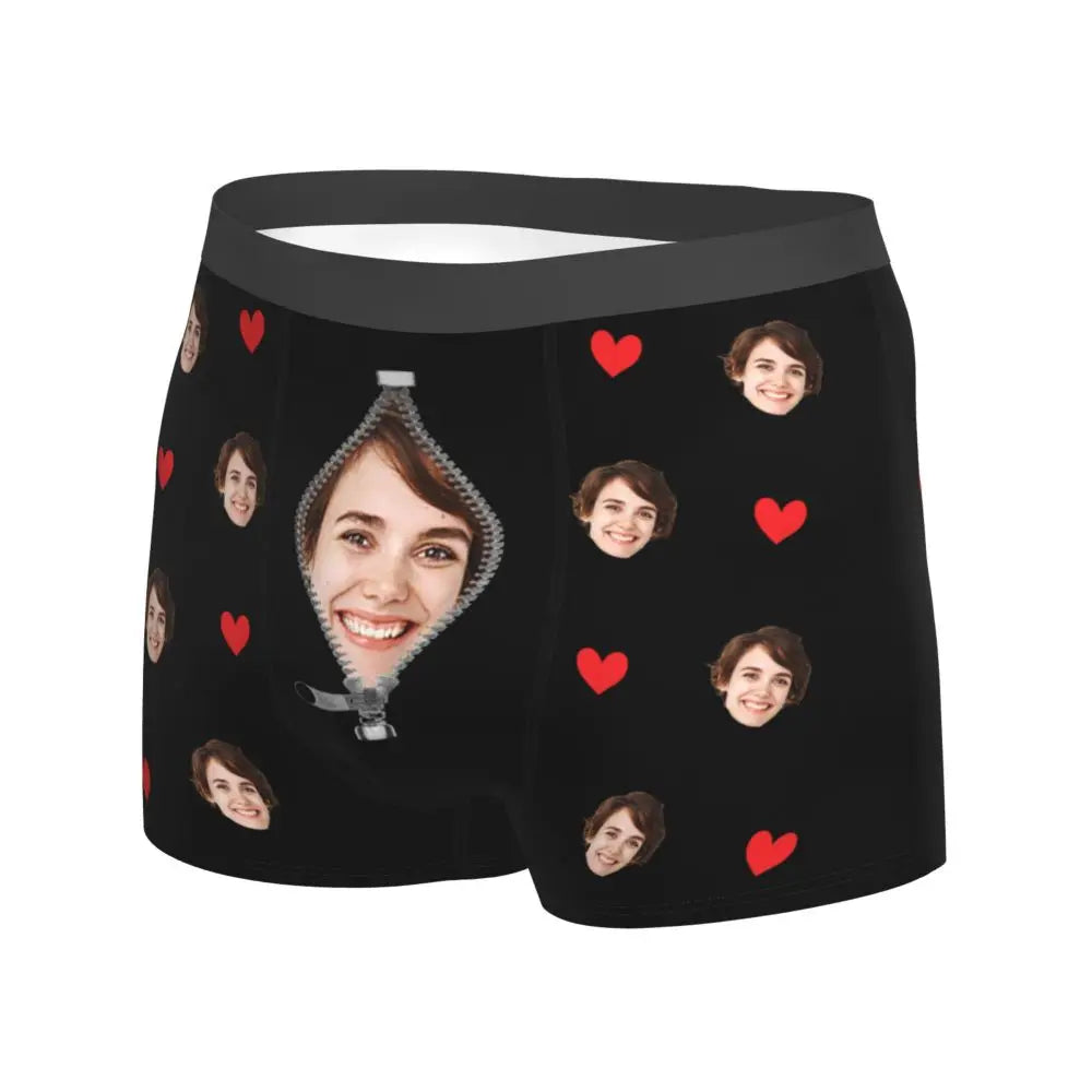 Men Gift Custom Face Boxers Valentine's Day Gift Personalized Photo Underwear Design Birthday Boxer Briefs for Boyfriend Husband