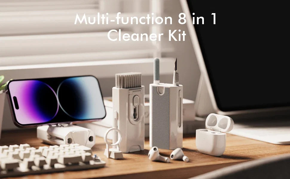 8 In1 Electronic Cleaner Kit Screen Cleaner Multifunctional Cleaning Brush for Earphone Keyboard Laptop Phone PC Monitor Camera